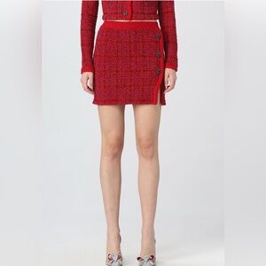 Self-Portrait
crystal button knitted skirt